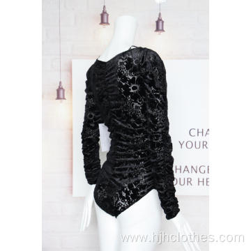 Factory Wholesale Mesh Flocking Jumpsuit